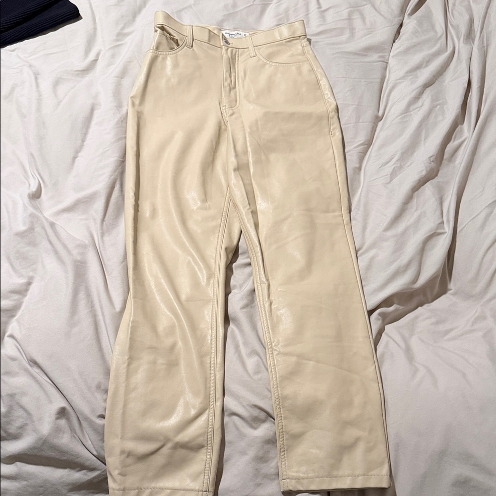 Abercrombie & Fitch Cream Straight Leg Pants